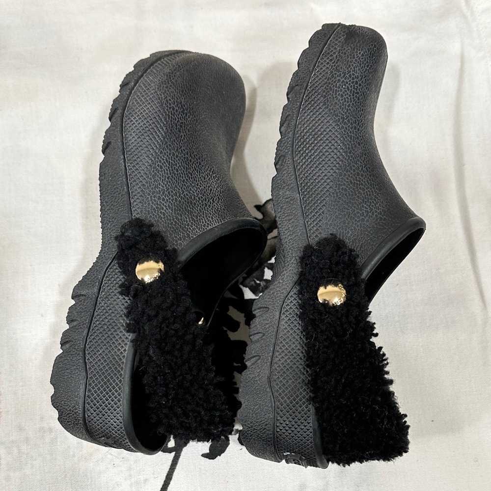 Coach Black Lola Shearling Clogs - Picture 7 of 9